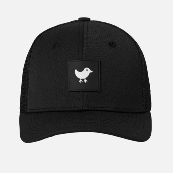 BAD BIRDIE LOGO SNAPBACK TRUCKER HAT. BLACK. - Picture 1 of 8